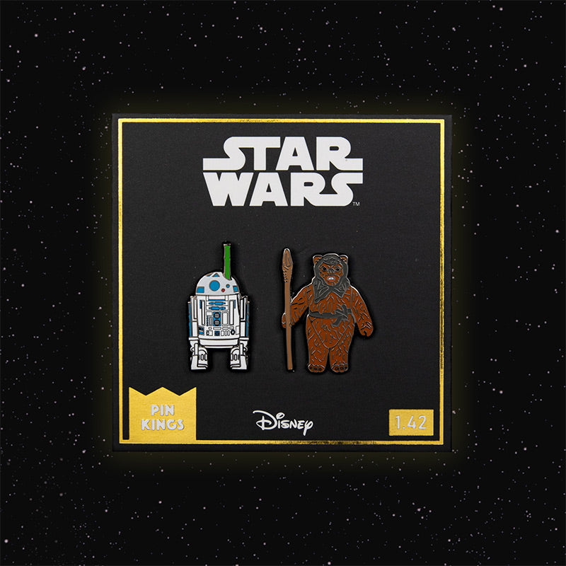 Star Wars Pin-Set 1.42 – R2-D2 (mit aufklappbarem Lichtschwert) und Romba