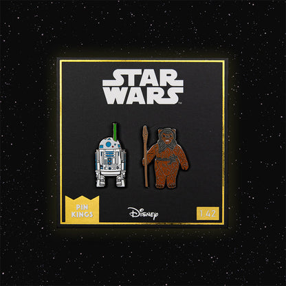Star Wars Pin-Set 1.42 – R2-D2 (mit aufklappbarem Lichtschwert) und Romba