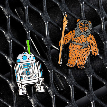 Star Wars Pin-Set 1.42 – R2-D2 (mit aufklappbarem Lichtschwert) und Romba