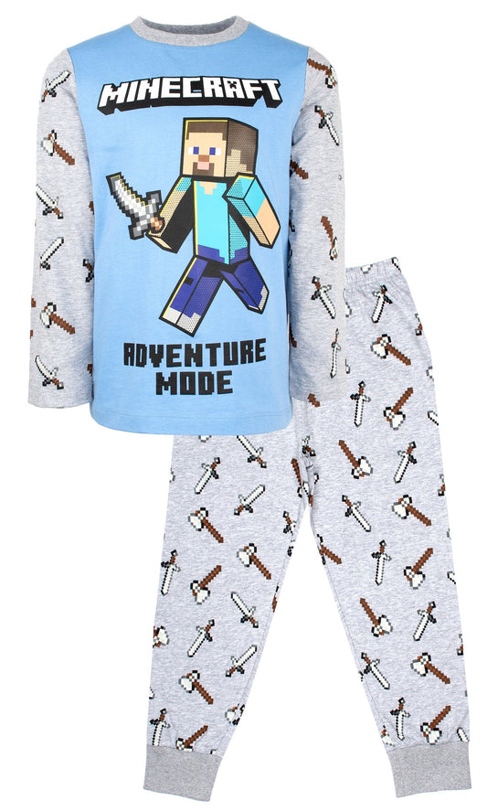 Pyjama Minecraft – bleu & gris
