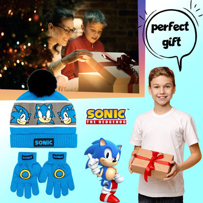 Ensemble bonnet et gants – Sonic THE HEDGEHOG Winter Set for Boys