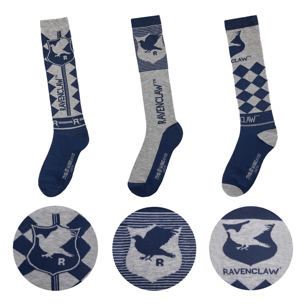 Pack of 3 pairs of Harry Potter socks - Ravenclaw 