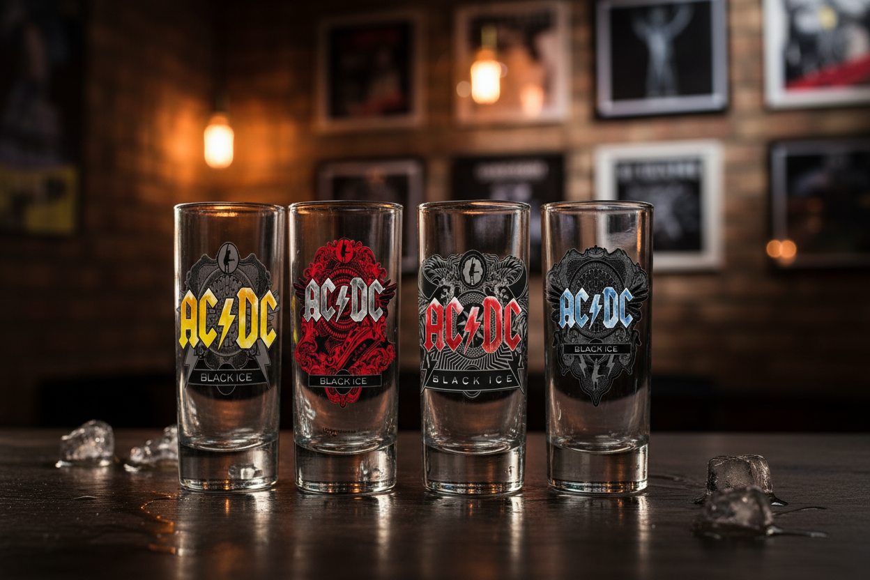 Set of 4 AC/DC shot glasses
