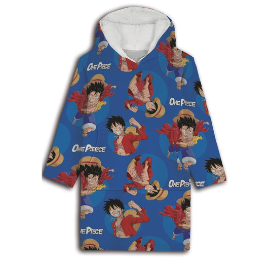 ONE PIECE Luffy Sweat Poncho Taille Enfant