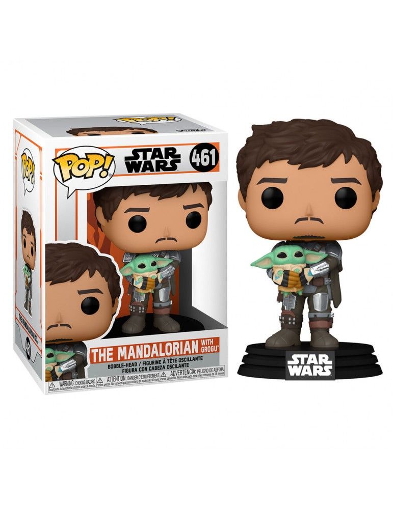 Le Mandalorien avec Grogu THE MANDALORIAN POP N° 461 Mando Holding Child